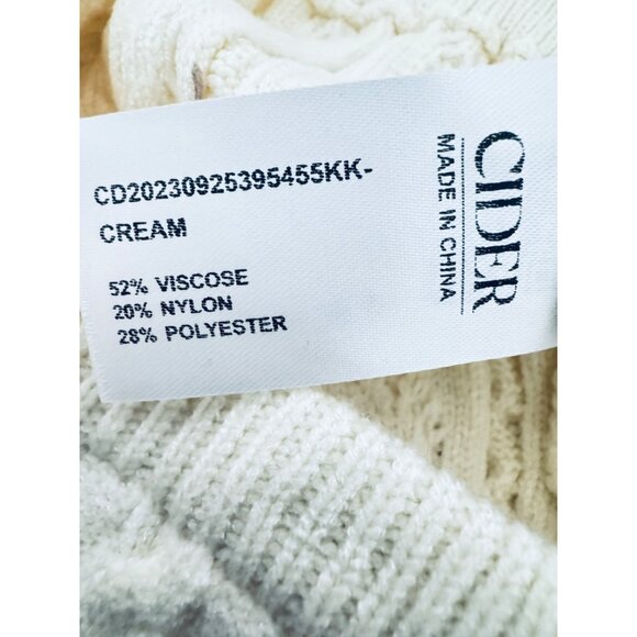 NWT Cider L Cable Knit Cream Ruffle Hem Mini Skirt - Picture 6 of 7